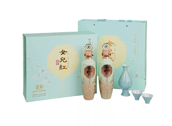 绍兴黄酒回收女儿红18年黄酒十八年桂花林藏老酒500ml*2礼盒装行情价格