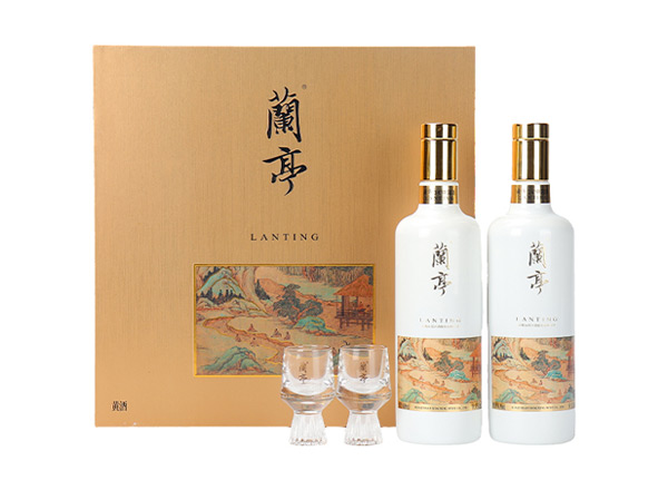 绍兴会稽山兰亭黄酒回收国潮兰亭500ml*2礼盒装行情价格