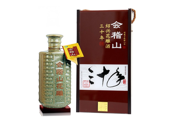 绍兴会稽山黄酒回收会稽山三十年绍兴花雕酒30年木盒装2.5L黄酒行情价格
